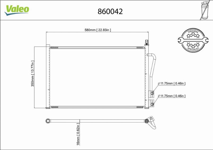 Valeo 860042 - Конденсатор кондиционера autodnr.net