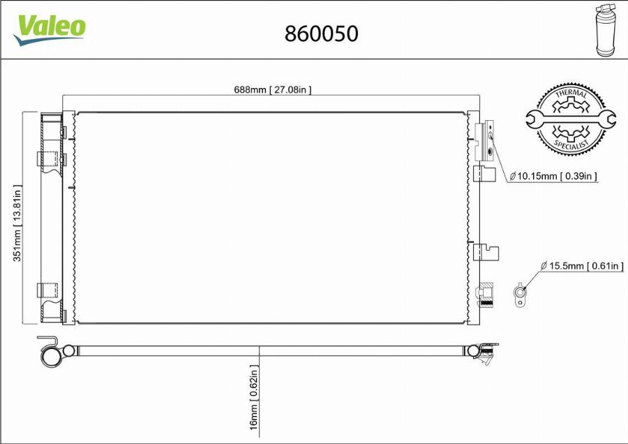 Valeo 860050 - Конденсатор кондиционера autodnr.net