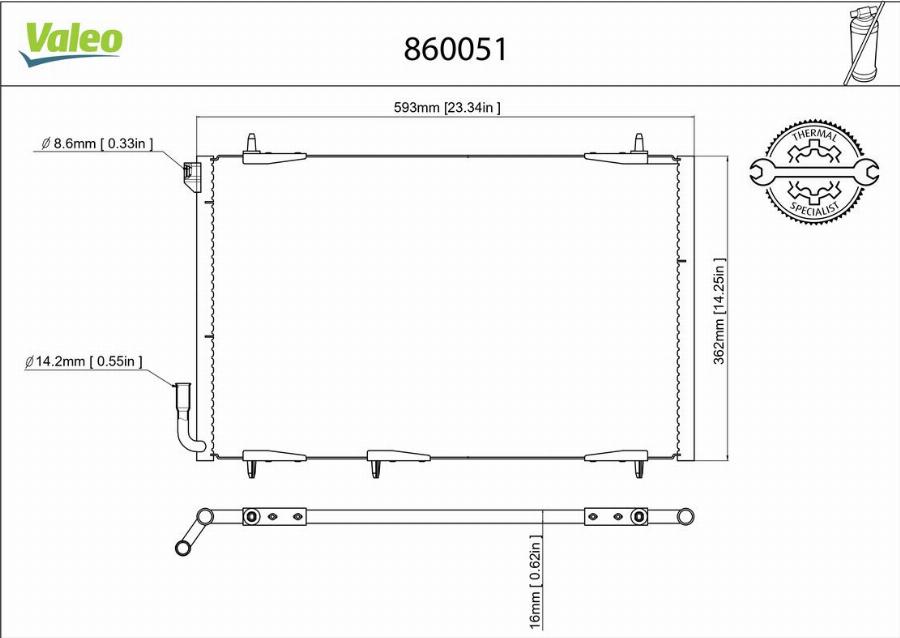 Valeo 860051 - Конденсатор кондиционера autodnr.net