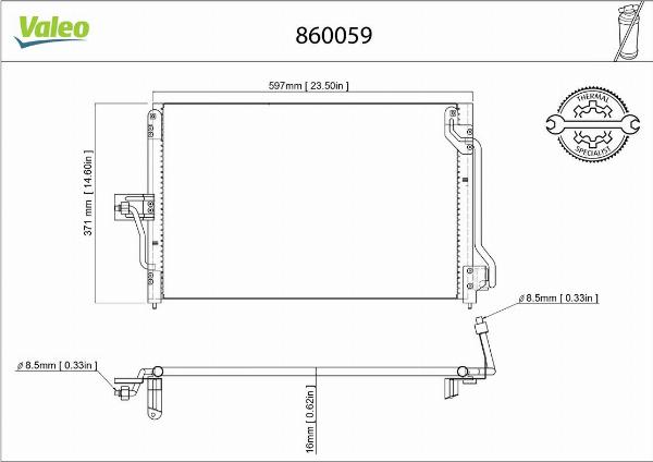 VALEO 860059 - Конденсатор, кондиціонер autocars.com.ua