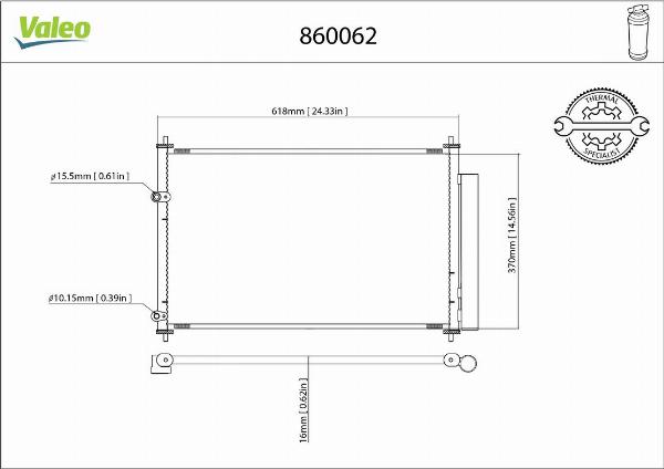 VALEO 860062 - Конденсатор, кондиціонер autocars.com.ua