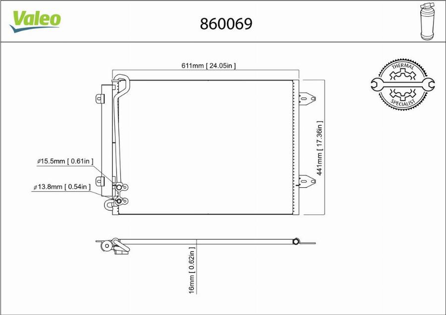 Valeo 860069 - Конденсатор кондиционера autodnr.net