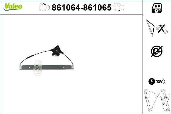 VALEO 861064 - Підйомний пристрій для вікон autocars.com.ua