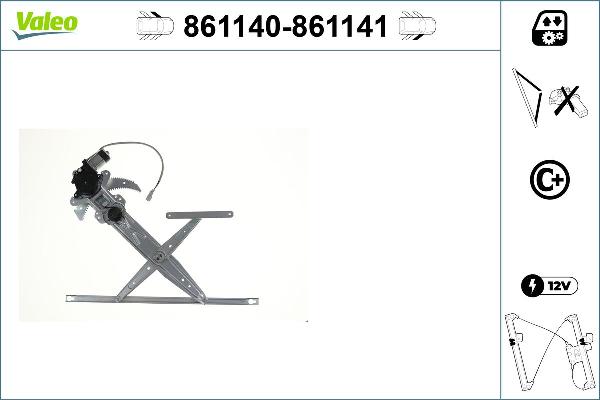 VALEO 861141 - Підйомний пристрій для вікон autocars.com.ua