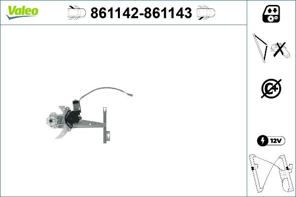 VALEO 861143 - Підйомний пристрій для вікон autocars.com.ua