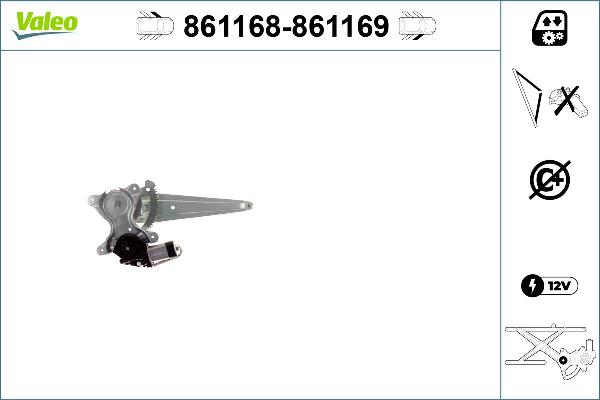 VALEO 861168 - Підйомний пристрій для вікон autocars.com.ua