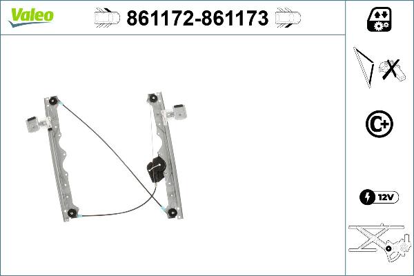 VALEO 861173 - Підйомний пристрій для вікон autocars.com.ua