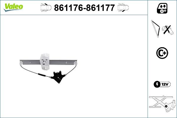 VALEO 861177 - Підйомний пристрій для вікон autocars.com.ua