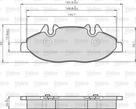 Valeo 872007 - Гальмівні колодки, дискові гальма autocars.com.ua