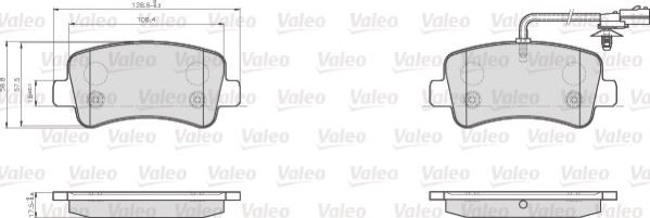 Valeo 872112 - Гальмівні колодки, дискові гальма autocars.com.ua