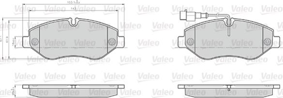 Valeo 872230 - Гальмівні колодки, дискові гальма autocars.com.ua