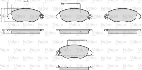 Valeo 872432 - Тормозные колодки, дисковые, комплект avtokuzovplus.com.ua