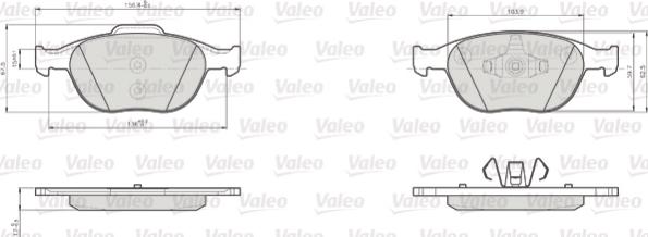 Valeo 872440 - Гальмівні колодки, дискові гальма autocars.com.ua