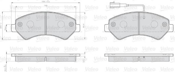 Valeo 872466 - Тормозные колодки, дисковые, комплект avtokuzovplus.com.ua