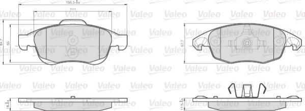 Valeo 872538 - Тормозные колодки, дисковые, комплект avtokuzovplus.com.ua