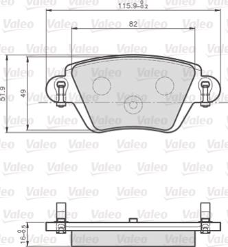 Valeo 872557 - Тормозные колодки, дисковые, комплект avtokuzovplus.com.ua