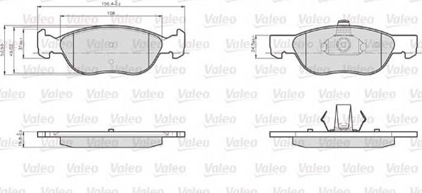 Valeo 872576 - Гальмівні колодки, дискові гальма autocars.com.ua