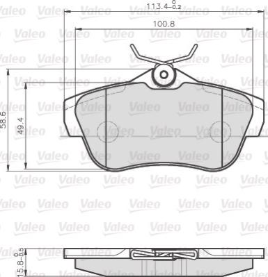 Valeo 872578 - Гальмівні колодки, дискові гальма autocars.com.ua