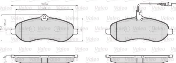 Valeo 872595 - Тормозные колодки, дисковые, комплект avtokuzovplus.com.ua