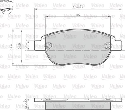 Valeo 872600 - Тормозные колодки, дисковые, комплект autodnr.net