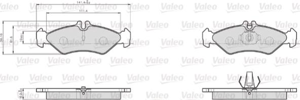 Valeo 872621 - Тормозные колодки, дисковые, комплект autodnr.net