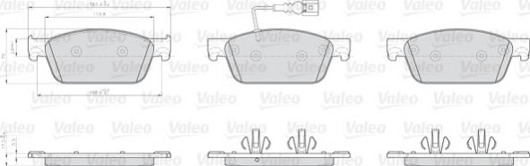 Valeo 872623 - Гальмівні колодки, дискові гальма autocars.com.ua