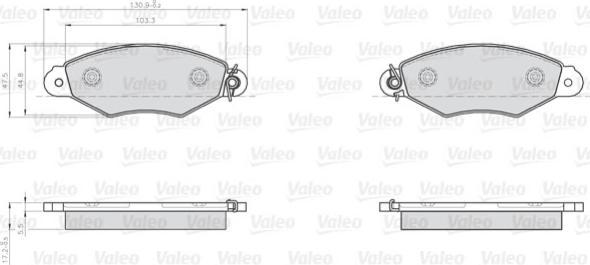 Valeo 872807 - Гальмівні колодки, дискові гальма autocars.com.ua