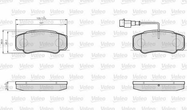 Valeo 873921 - Гальмівні колодки, дискові гальма autocars.com.ua