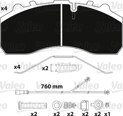 Valeo 882203 - Тормозные колодки, дисковые, комплект avtokuzovplus.com.ua