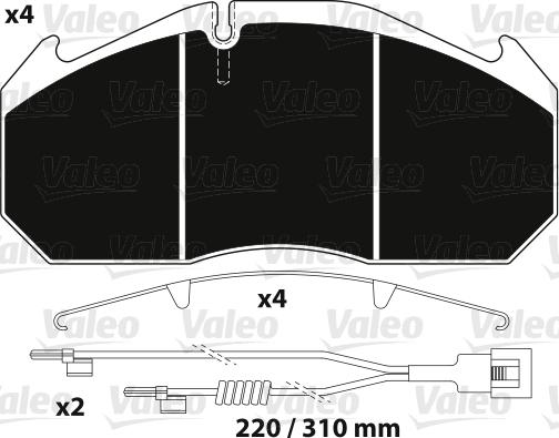 Valeo 882215 - Тормозные колодки, дисковые, комплект autodnr.net