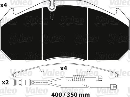Valeo 882216 - Гальмівні колодки, дискові гальма autocars.com.ua