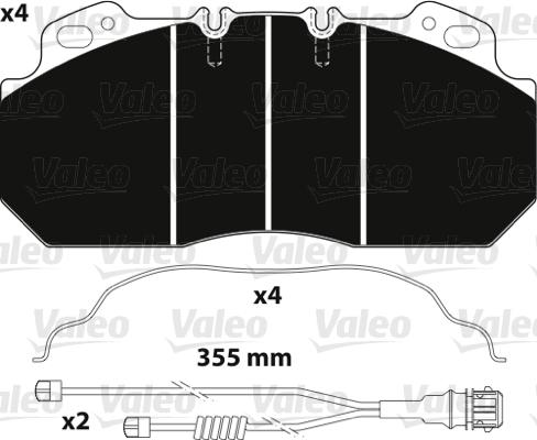 Valeo 882217 - Тормозные колодки, дисковые, комплект avtokuzovplus.com.ua