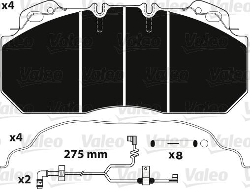 Valeo 882218 - Гальмівні колодки, дискові гальма autocars.com.ua