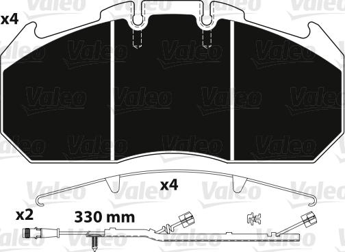 Valeo 882219 - Гальмівні колодки, дискові гальма autocars.com.ua
