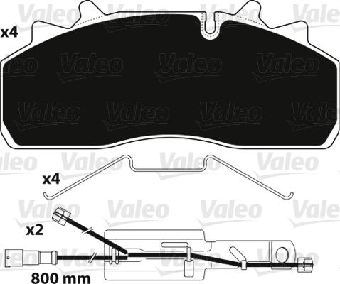 Valeo 882227 - Гальмівні колодки, дискові гальма autocars.com.ua