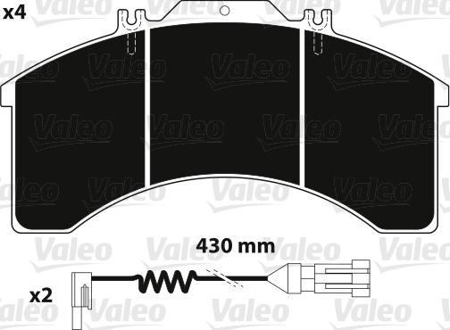 Valeo 882237 - Гальмівні колодки, дискові гальма autocars.com.ua