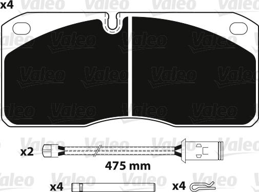 Valeo 882258 - Тормозные колодки, дисковые, комплект autodnr.net