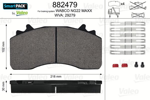 Valeo 882479 - Тормозные колодки, дисковые, комплект autodnr.net