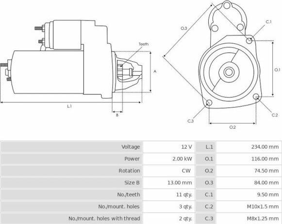 Valeo ESW20E11 - Стартер avtokuzovplus.com.ua