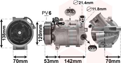 Van Wezel 0100K143 - Компрессор кондиционера autodnr.net