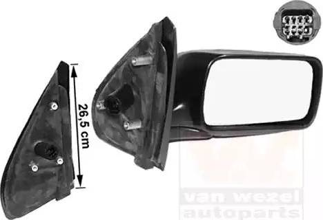 Van Wezel 0145808 - Зовнішнє дзеркало autocars.com.ua