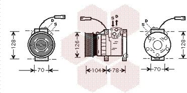 Van Wezel 0200K168 - Компресор, кондиціонер autocars.com.ua