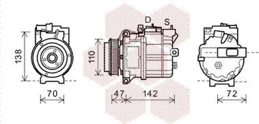 Van Wezel 0200K208 - Компрессор кондиционера avtokuzovplus.com.ua