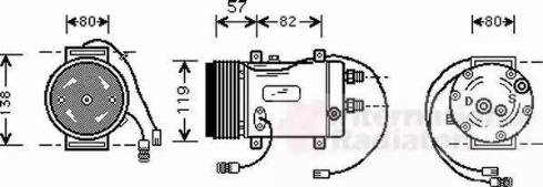 Van Wezel 0300K008 - Компрессор кондиционера avtokuzovplus.com.ua