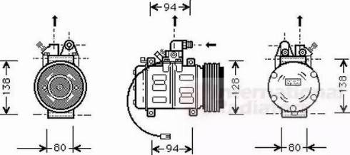 Van Wezel 0300K182 - Компресор, кондиціонер autocars.com.ua