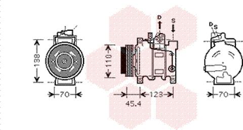 Van Wezel 0300K227 - Компрессор кондиционера avtokuzovplus.com.ua