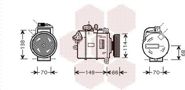 Van Wezel 0300K282 - Компрессор кондиционера avtokuzovplus.com.ua