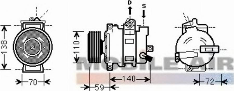 Van Wezel 0300K314 - Компрессор кондиционера avtokuzovplus.com.ua