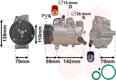 Van Wezel 0300K402 - Компресор, кондиціонер autocars.com.ua