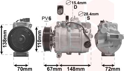 Van Wezel 0301K701 - Компрессор кондиционера avtokuzovplus.com.ua